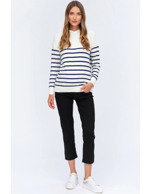 Made in Italy BLACK CAPRI Black Maternity Pants in Stretch Cotton